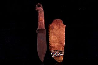 Northern Plains Indians Trade Knife Beaded Sheath