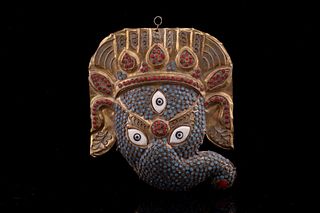 Ganesha Three Eye Inlaid Beaded Elephant Ornament
