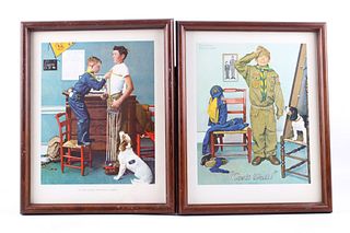 Two Framed Norman Rockwell Boy Scout Prints