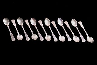 Early Solid Silver .800 Spoons (12) 119.5 Grams