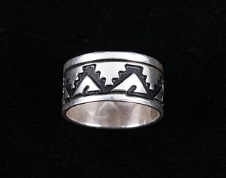 Navajo Singer Hand Stamped Sterling Silver Ring