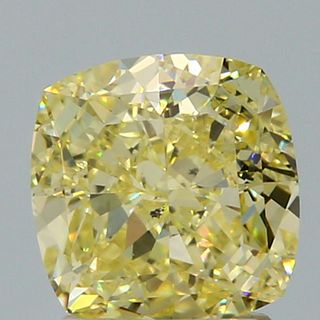 2.13 ct., Fancy Yellow/SI1, Cushion cut diamond, unmounted, SH-0139
