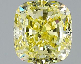 2.02 ct., Fancy Intense Yellow/VVS1, Cushion cut diamond, unmounted, VM-2411