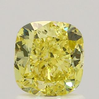 1.23 ct., Fancy Intense Yellow/VVS2, Cushion cut diamond, unmounted, SH-0402