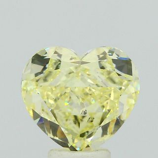 5.02 ct., Fancy Yellow/SI1, Heart cut diamond, unmounted, P8728