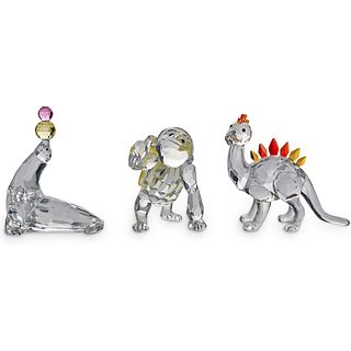(3 Pc) Swarovski Crystal Assorted Animals Figurines