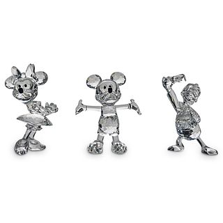 (3 Pc) Swarovski Crystal Disney Figurines