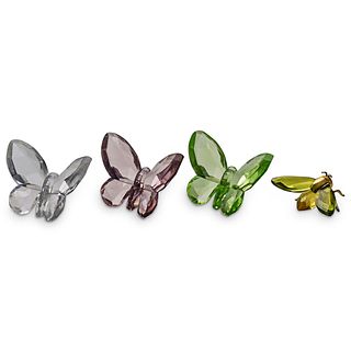 (3 Pc) Swarovski Crystal & Sterling Butterfly Figurines