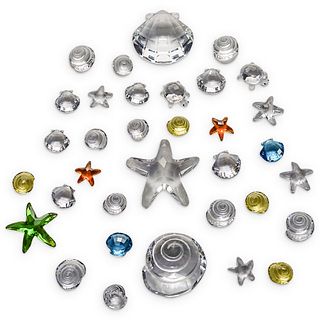 (34 Pc) Swarovski Crystal Shells Figurines Grouping