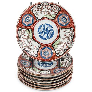 (8 Pc) Antique Japanese Imari Plates Set