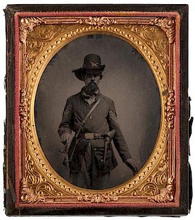 Civil War Sixth Plate Tintype of Capt. William C. Myers, 14th Ohio Light Artillery, Taken in Jackson, TN, 1862 
