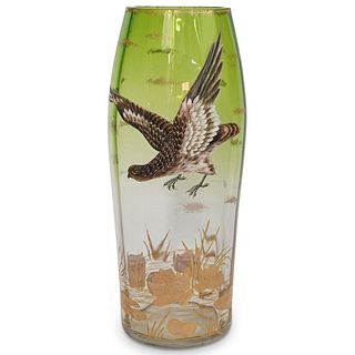 Moser Glass Flying Eagle High Relief Vase