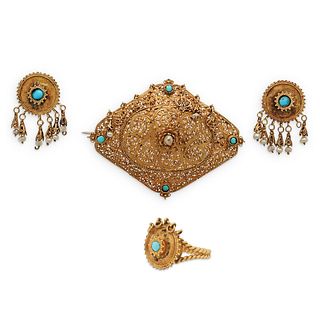 Antique Persian 12k Gold Jewelry Set