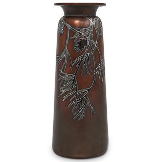 Antique Heintz Sterling Over Bronze Vase