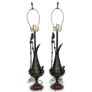 Antique Bronze Converted Ewer Lamps