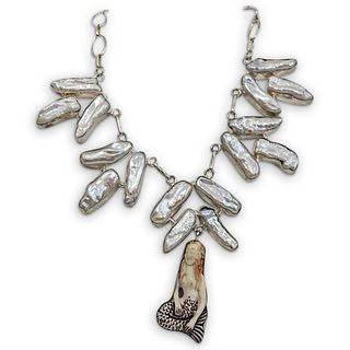 Sterling & Abalone Figural Necklace