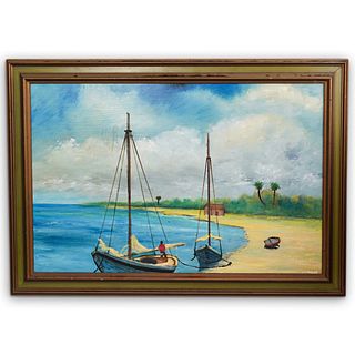 Norman Wright (American, Highwaymen) Oil on Board Painting