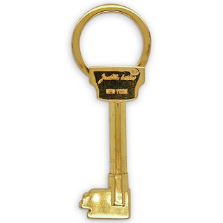 Judith Leiber Gold Tone Key Ring