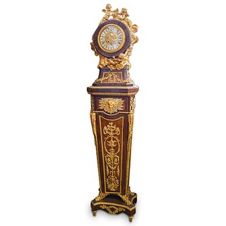 Louis XIV Style Bronze & Wood Grandfather Clock