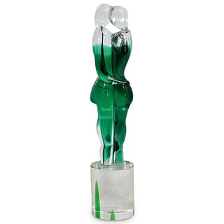 Signed Murano Glass Sculpture "The Lovers"