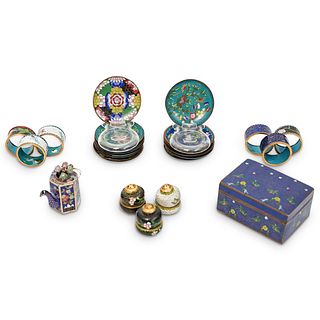 (33 Pc) Chinese Cloisonne Enamel Miniature Set