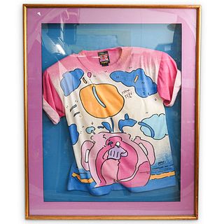 Peter Max (American b. 1937) Signed "Monk in Vase II" Shirt