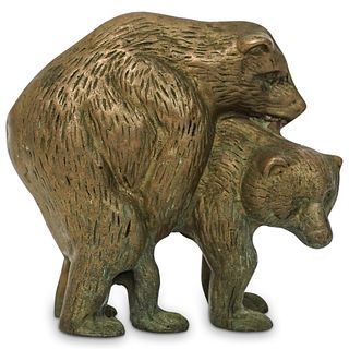 Vintage Folk Art Mating Bear Statue
