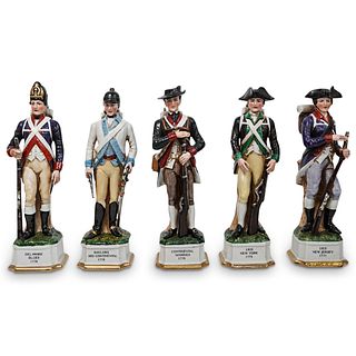 (5 Pc) Royal Crown Porcelain Military Figurines Set