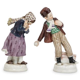 (2 Pc) Pair of Meissen Porcelain Figurines