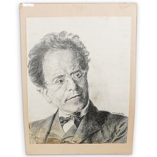Gustav Mahler Pencil Drawing Portrait
