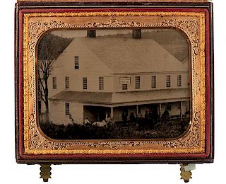 Half Plate Ambrotype of Broad Brook House, Guilford, Vermont 