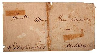 George Washington Signed Envelope, Addressed to Benedict Arnold 