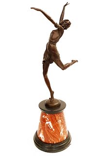 The Dancer, An Original Bruno Zach Bronze Sculpture