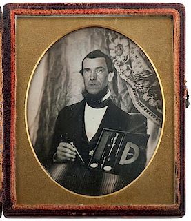 Sixth Plate Occupational Daguerreotype of a Draftsman 