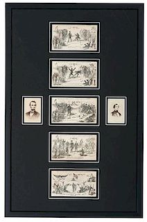 Abraham Lincoln, "Champion Prize Envelopes - Lincoln & Davis in 5 Rounds" Complete Set 