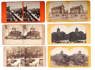 Abraham Lincoln Funeral, Springfield, Group of Stereoviews, Incl. Hall, Townsend, Carbutt, & More 