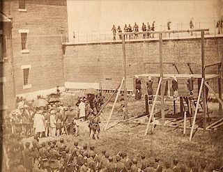 Alexander Gardner Albumen Copy Photograph of the Hanging of the Lincoln Conspirators, Plus 