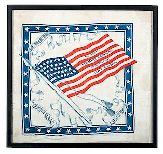 Benjamin Harrison & Levi P. Morton Campaign Textile 