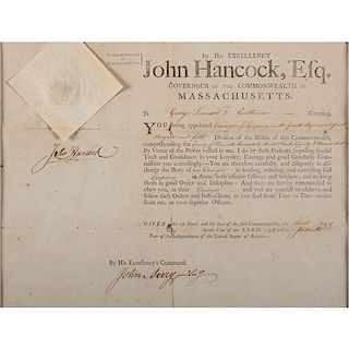 John Hancock Document Signed, 1792 