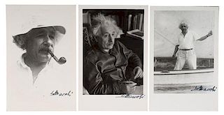 Lotte Jacobi, Signed Photo Postcards of Albert Einstein, Plus 