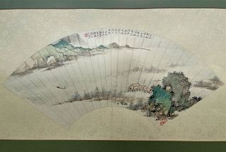 Chu Jianqiu Chinese Painting Fan leaf