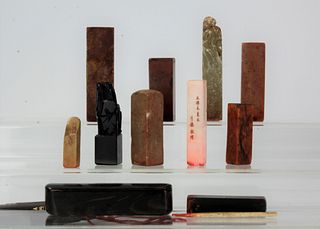 A Group of Eleven Chinese Shoushan Stone Seals