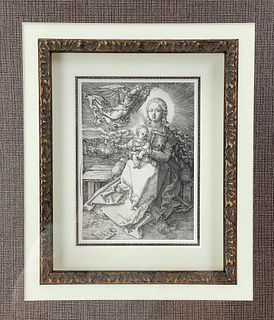 Albrecht Durer Virgin and Child Crowed by On Engraving