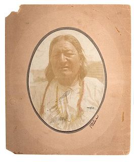 Julia Tuell Signed Photograph of Chief Two-Moons, Cheyenne Leader Involved in Custer's Massacre 