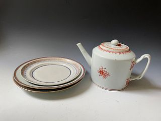Export Porcelain Tea Pot and Plates