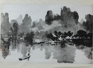 A Print XuBeihong Chinese Painting Scroll
