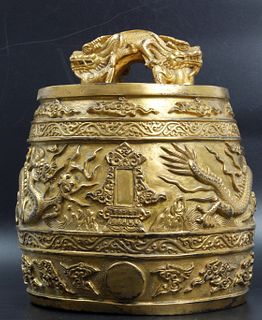 A Heavy Chinese Bronze Dragon Bell