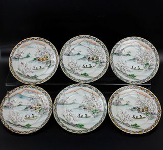 A Group of Six Japanese Porcelain Dishes