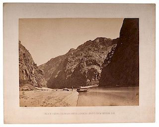 Timothy O'Sullivan Wheeler Expedition Photograph, "Black Canon, Colorado River, Looking Above from Mirror Bar" 