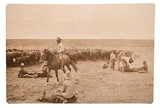 W.H. Jackson, Photograph of Cowboys Branding 